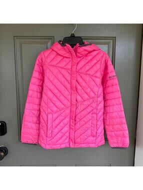 Columbia Girls' Hooded Puffer Jacket -‎ Pink - Size (10-12)